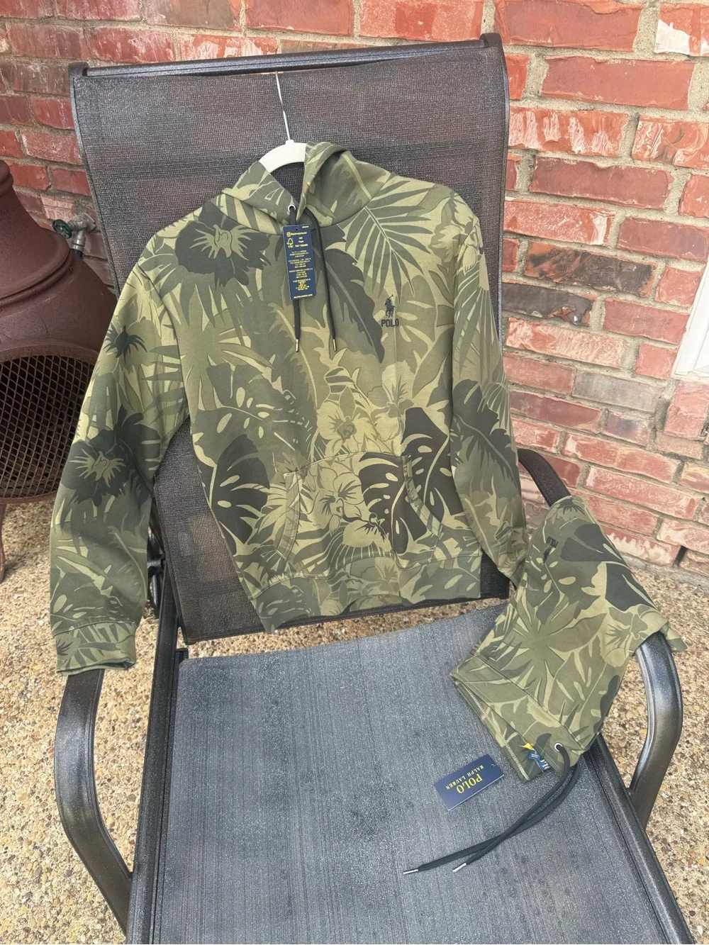 Polo by Ralph Lauren Olive & Dark Green Tropical Print Performance Hoodie